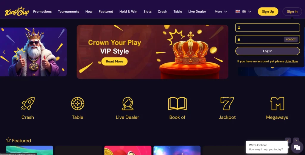 Log in on King's Chip desktop version.