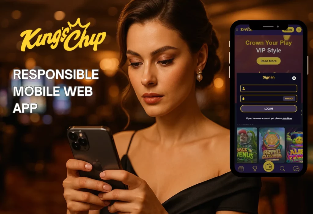 Log in on King's Chip mobile version.